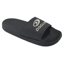 (7 UK Child, Black) Junior Pool Sliders Open Toe Anti-Slip Sandals