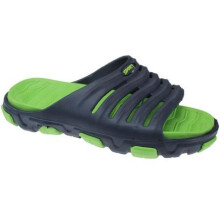 (6 UK, Green) Mens Open Toe Beach Sliders Anti-Slip Sandals