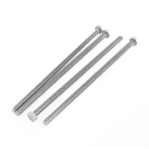 M6 X 150mm Fully Threaded Stainless Steel Hex Head Screw Bolt 4 Pcs