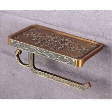 Wall Mounted Toilet Paper Holder with Storage Shelf, Designed for a Stylish Bronze Finish