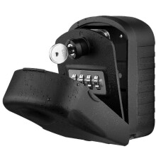 Large Key Safe with 4-Digit Combination and Waterproof Cover, Wall Mounted Key Box for Indoor and Outdoor Use, Ideal for Home, Vehicle, Offi