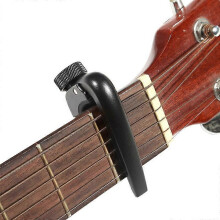 (As show, One size) 1PCS (Black) Guitar Capo, Pro Alloy Guitar Capo with Screw Tuning Knob for Acoustic and Electric Guitar, Ukulele, Bass and Banjo.