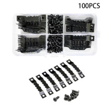 (As show, One size) 100Pcs Picture Frame Hanger, Sawtooth Hanging Picture Frames Picture Frame Hooks Metal Picture Frame Hangers Double Hole Kits with 200 Mounting Screws