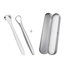 (C, One size) Tongue Cleaner - 3 Pack Stainless Steel Tongue Scraper