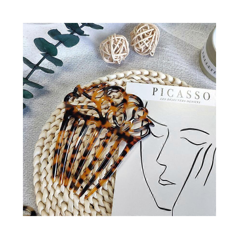 (light, One size) Minimalist French Twist Hair Side Comb Hollow Out Tortoise Shell 7 Teeth Hairpin Vintage Celluloid Acetate Barrette Clip-image-OPC-PHNYQKV-NEW