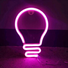 LED Neon Light Bulb Night Light USB/Battery Powered for Home Decoration