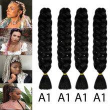 (As show, One size) Four Piece Braiding Hair Set, Jumbo Braiding Hair Extensions, Braiding Hair Extensions, Synthetic Fiber Hair Extension For Crochet Twist Braiding (A1