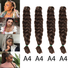 (As show, One size) Four Piece Braiding Hair Set, Jumbo Braiding Hair Extensions, Braiding Hair Extensions, Synthetic Fiber Hair Extension For Crochet Twist Braiding (A4