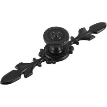 (As show, One size) A set of 4 vintage style handle door handles (black) for home furniture, drawers, wardrobes, cabinets, black cabinet backboards with screws