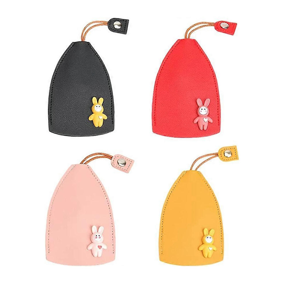 (As Show, One Size) 4 Cute And Creative Pull-Out Keycases, Rabbit Pu Leather Keywallet Butler, Car Keycase, Cartoon Leather Large Capacity Car Keycase 4704245214111