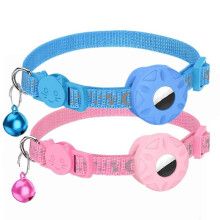 (As show, One size) 2 Airtag Starmoon Cat Collars (blue+pink, excluding Airtag), cat specific collar with seat belt and waterproof air label holder, 1cm wide, cat Airtag