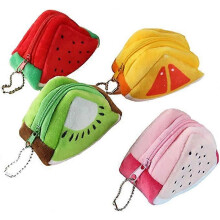 (As show, One size) 4 Fruit Coin Wallet Plush and Cute Coin Pocket Wallet Party Most Popular among Women and Girls