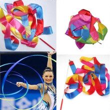 (As show, One size) 2Pcs Ribbons Artistic Gymnastics Ribbons Kids Dance Ribbons Sports Ribbons