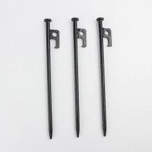 (As show, One size) 3 heavy-duty tent piles, 20CM high-strength forged steel camping tent piles with hooks and holes, used for outdoor hiking, gardening, large hard groun