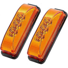 Waterproof Side Marker Light, Set of 2 LED Side Marker Lights 12V, Suitable for Vans, Trucks, Caravans, Cars and Buses (Yellow)