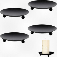 4-Piece Round Vintage Iron Candle Holders for Wedding Decor, Home Centerpiece, Birthday Present.