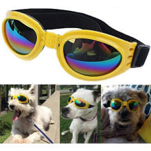 (As show, One size) Dog sunglasses (yellow), pet products, large dog glasses, simple, fashionable, comfortable, environmentally friendly, durable, foldable and dustproof