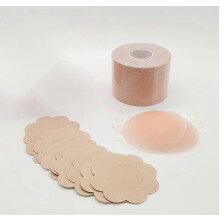 (As show, One size) Strapless Self Adhesive Bra Breast Lift Tape Push UP Adhesive Bra for A-G Cup Big Breast Invisible Backless Bra for Party Wedding Dresses