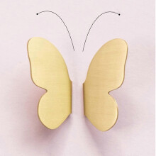 (As show, One size) Nordic Style Brass Furniture Handles Luxury Gold Butterfly Cabinet Drawer Pulls Furniture Handles 1#