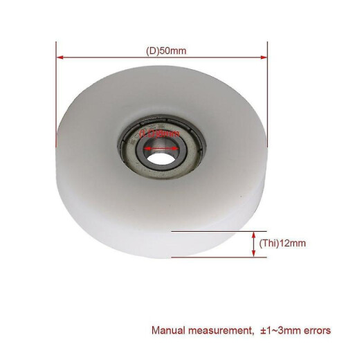 For 4pcs Flat Plastic Coated Sealed Pulley Roller Bearing Loading 97KG 50mm ID WS5402 2