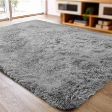 (Grey, 160 x 230 cm (5ft 4" x 7ft 8")) Extra Large Shaggy Rugs Nonslip Grey Black Soft Fluffy Living Room Bedroom Carpets Kitchen Hallway Runner Rug