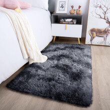 (Tye Dye Black Grey, 60cm x 220cm (2ft x 7ft 3")_Runner.) Extra Large Shaggy Rugs Nonslip Grey Black Soft Fluffy Living Room Bedroom Carpets Kitchen Hallway Runner Rug