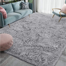 (Grey, 200 x 290 cm (6ft 7" x 9ft 6")) Extra Large Shaggy Rugs Nonslip Grey Black Soft Fluffy Living Room Bedroom Carpets Kitchen Hallway Runner Rug