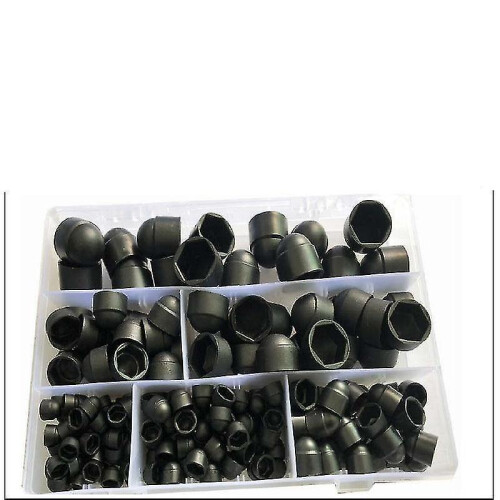 Black Dome Protection Cap Covers exposed Hexagon Plastic Pe Nut Bolt Assortment Kit