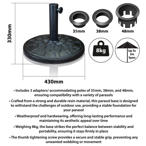 St Helens Home and Garden Parasol Base 8kg 1