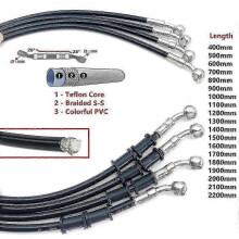 (600mm) Black 400 To 2200mm Hydraulic Brake Hose Dot Oil Pipe Line Braided Cable 10mm Banjo For Suzuki Kawasaki Yamaha Honda Atv