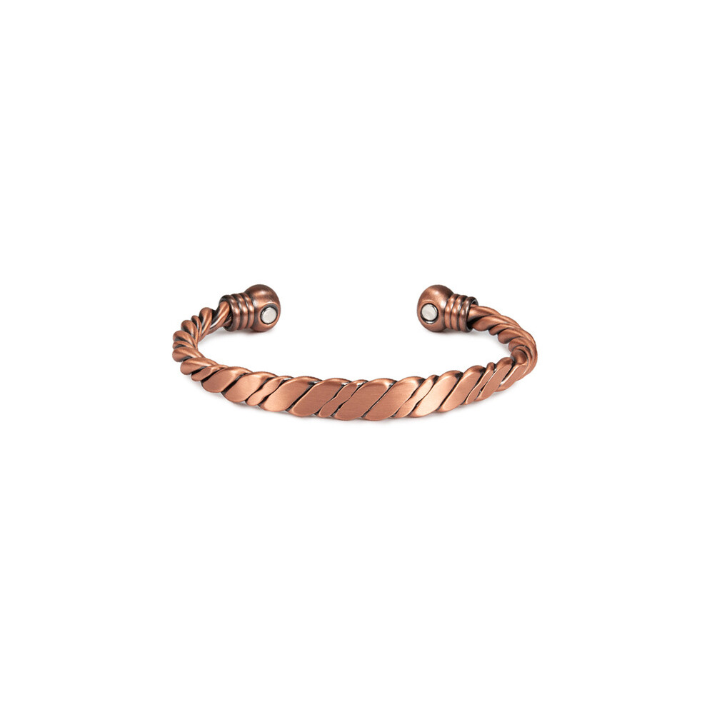 (Vintage Color) Pure Copper Magnetic Bracelet – Adjustable Open Cuff For Pain Relief And Wellness Red