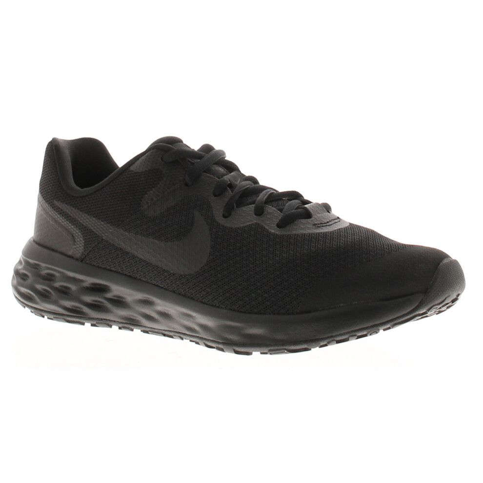 (Multicoloured, 6 (Children's)) Nike Boys Running Trainers Revolution 6 Lace Up Lightweight All Black UK Size