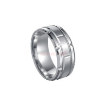 (silver, 12) Anti-anxiety Spinner Fidget Ring Men Women Black Stainless Steel Ring