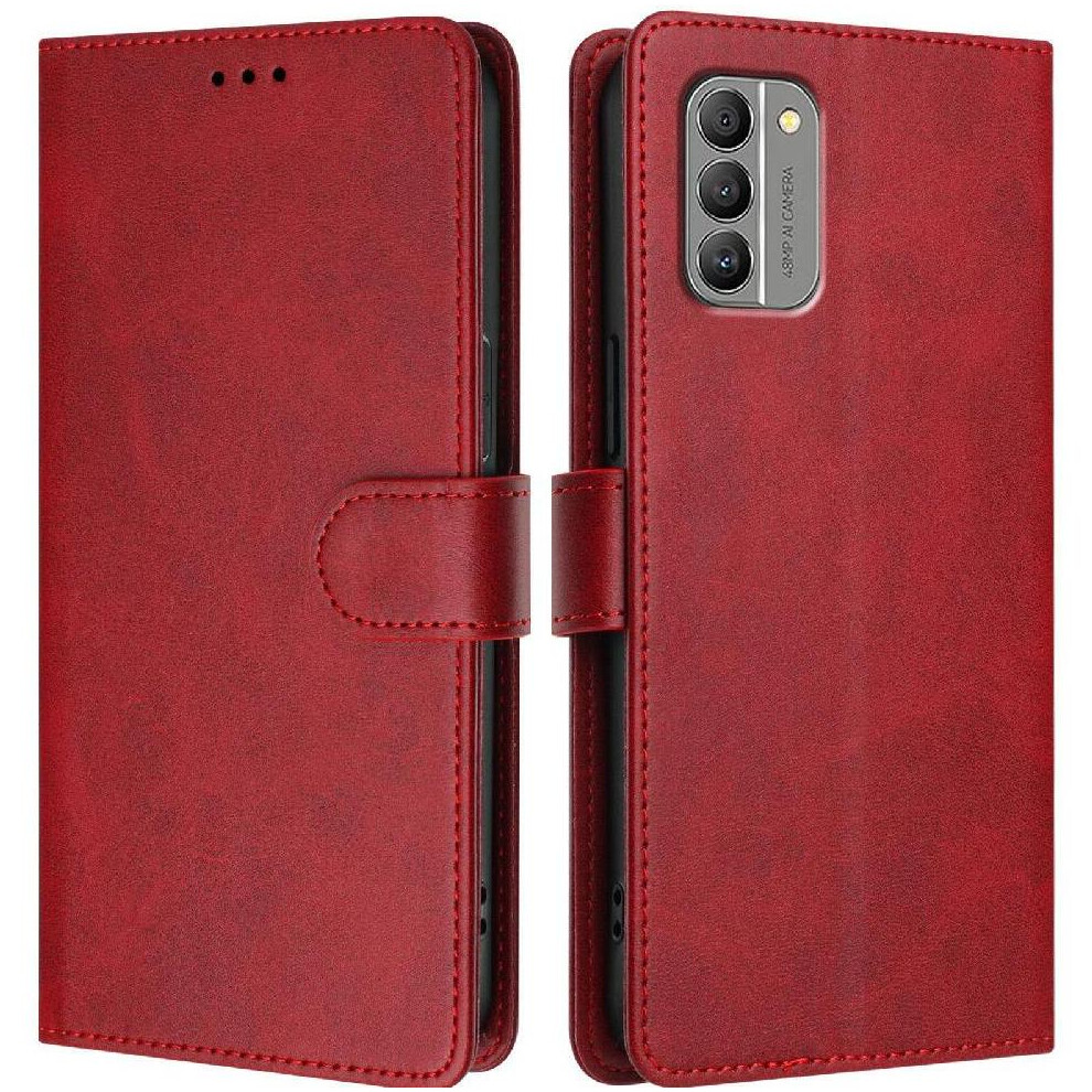 (Red) Classic Style Flip Case For Nokia G400 Wallet Case Rfid Blocking Card Holder Magnetic Closure Shockproof Red 764563633036