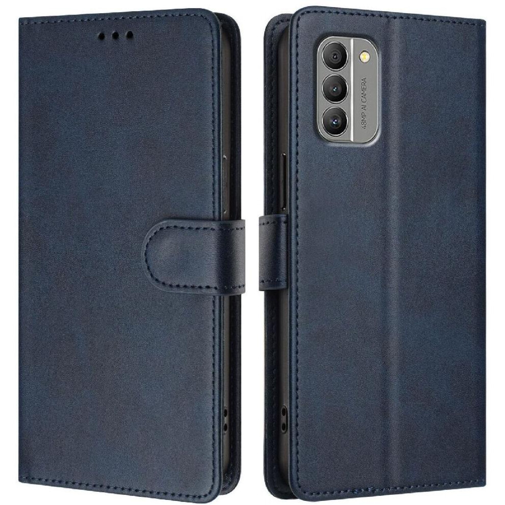 (Blue) Classic Style Flip Case For Nokia G400 Wallet Case Rfid Blocking Card Holder Magnetic Closure Shockproof Blue 764563633043