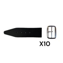 (Pack of 10) Black Kilt Strap & Chrome Buckle - 1.5 Inch 4cm Wide 1x - 20x