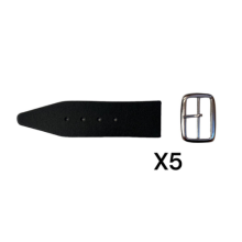(Pack Of 5) Black Kilt Strap & Chrome Buckle - 1.5 Inch 4cm Wide 1x - 20x