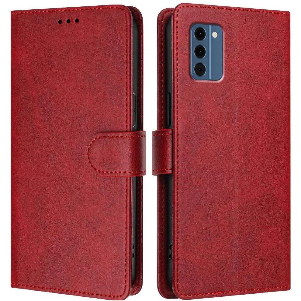 (Red) Classic Style Flip Case For Nokia C300 Magnetic Closure Wallet Case Card Holder Shockproof Rfid Blocking Red 764563632831