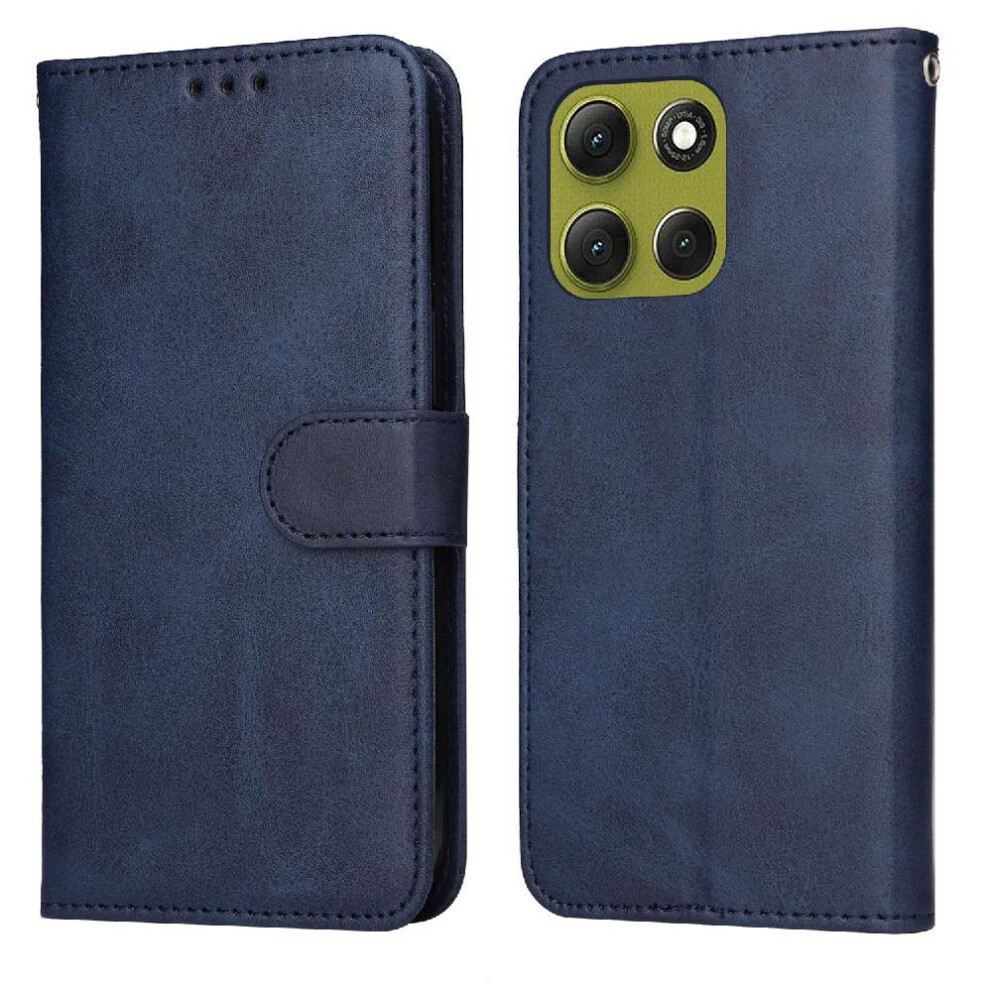 (Blue) Flip Case For Motorola Moto G86 Card Slots Precise Cutouts Magnetic Closure Flip Cover Blue 764563634217