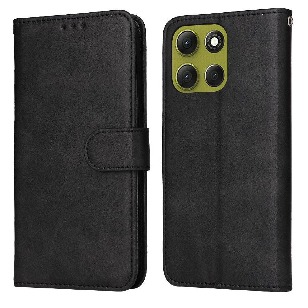 (Black) Flip Case For Motorola Moto G86 Card Slots Precise Cutouts Magnetic Closure Flip Cover Black 764563634187