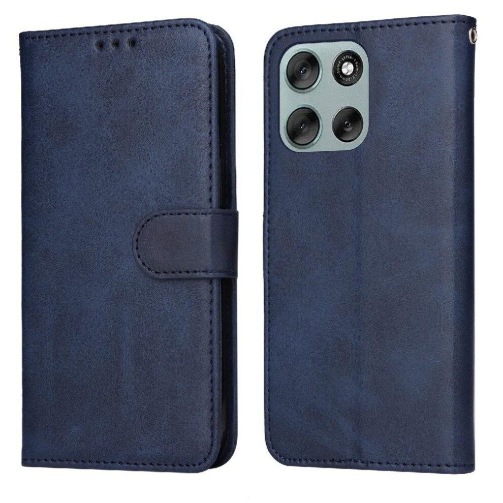 (Blue) Flip Case For Motorola Moto G56 Precise Cutouts Card Slots Magnetic Closure Flip Cover Blue 764563634262