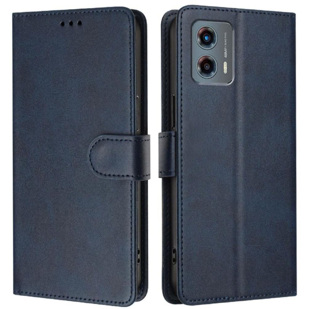 Photos - Case Classic Style Flip for Motorola Moto G 5g Card Holder Magnetic Closure Rfid Blocking Shockproof Wallet 2023(Blue)