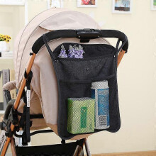 (As show, One size) Stroller Mesh BagBlack, 34 x 30cm, Universal Stroller Storage Net Baby Net with Pram Stroller and Hanging Storage Bag Storage Bag