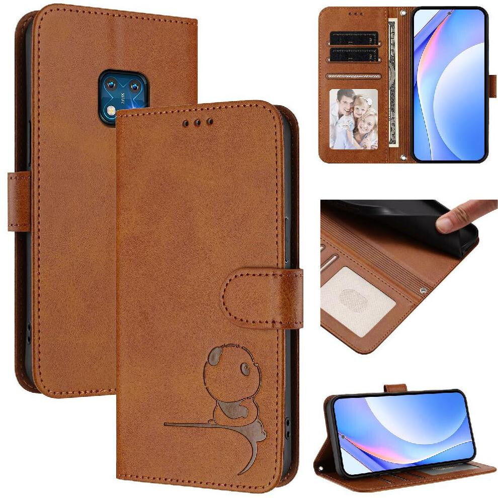 (Brown) Phone Case For Nokia Xr20 Magnetic Pu Leather Card Slots Holder Kickstand Rfid Blocking Flip Folio Brown 764563635740