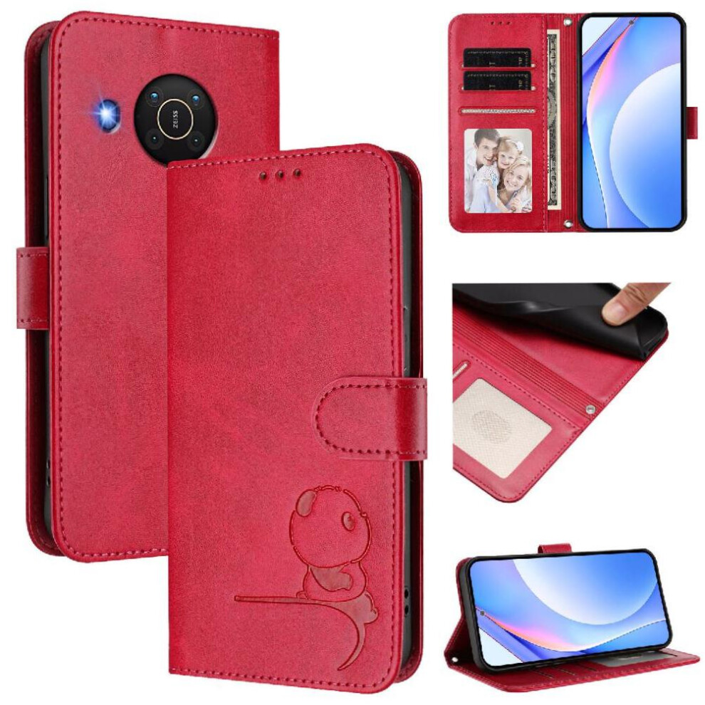 (Rose ) Phone Case For Nokia X20 Rfid Blocking Pu Leather Magnetic Card Slots Holder Kickstand Flip Folio Red 764563635856