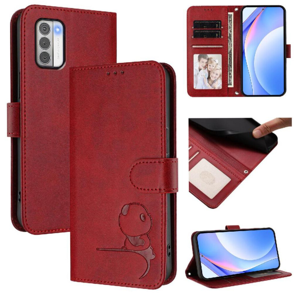 (Red) Phone Case For Nokia G310 Flip Folio Pu Leather Magnetic Card Slots Holder Kickstand Rfid Blocking Red 764563636136
