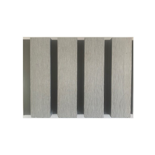 (Light Grey Slatted Boards, 25) Square Slatted Composite Cladding Plastic Exterior -