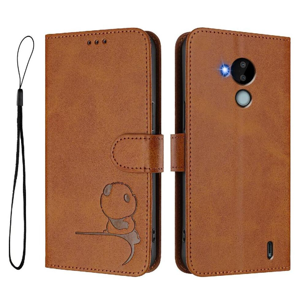 (Brown) Phone Case For Nokia C30 Flip Folio Rfid Blocking Pu Leather Magnetic Card Slots Holder Kickstand Brown 764563636525