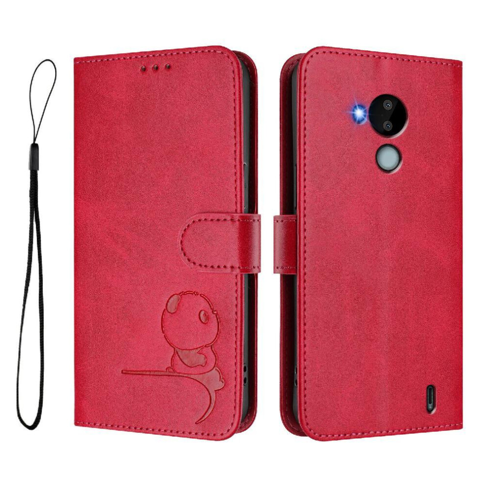 (Rose ) Phone Case For Nokia C30 Flip Folio Rfid Blocking Pu Leather Magnetic Card Slots Holder Kickstand Red 764563636518