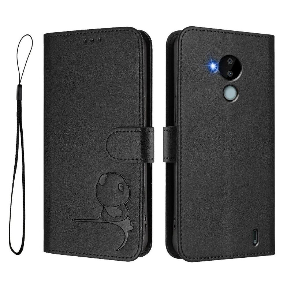 (Black) Phone Case For Nokia C30 Flip Folio Rfid Blocking Pu Leather Magnetic Card Slots Holder Kickstand Black 764563636488